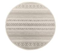 the carpet Calgary - Tapis d’intérieur Durable, Facile à Nettoyer, idéal pour Salon, Chambre, Cuisine ou entrée, également adapté à l’extérieur - Beige - 160 x 160 cm Rond