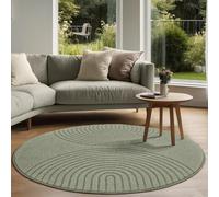 the carpet Elisa Tapis de Salon Moderne, Design géométrique, Haute densité de Poils et Doux au Toucher, Vert, 120 cm Rund
