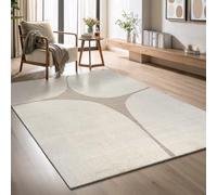 the carpet Elisa Tapis de Salon Moderne, Design géométrique, Haute densité de Poils et Doux au Toucher, Creme, 160 x 220 cm