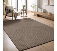 the carpet Elisa Tapis de Salon Moderne, Design géométrique, Haute densité de Poils et Doux au Toucher, Marron, 80 x 150 cm