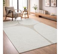 the carpet Elisa Tapis de Salon Moderne, Design géométrique, Haute densité de Poils et Doux au Toucher, Creme, 80 x 150 cm