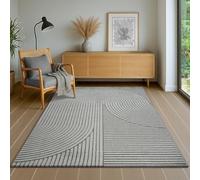 the carpet Everest - Tapis Salon Moderne à Poils Courts avec Effet Haut-Bas, Effet 3D, Haute densité de Poils et agréablement Doux, Design Panglao, crème, 140 x 200 cm