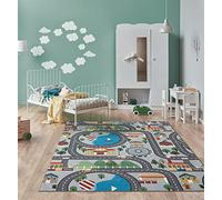 Tapis de jeu - THE CARPET - Happy Life - Lavable - Gris - 080 x 150 cm