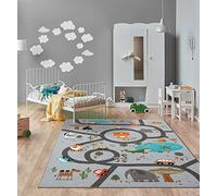 Tapis de jeu - THE CARPET - Happy Life - Rues et animaux - Gris - 120 x 160 cm
