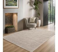 the carpet Janelle élégant de Haute qualité en Viscose pour Salon, Tapis à Poils Courts tissé à la Main avec qualité Premium, Facile d'entretien, résistant à la décoloration, Beige, 80 x 150 cm