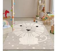 the carpet Jungle Kids Tapis pour Chambre d'enfant, Tapis pour Enfant, Effet 3D, Facile à Entretenir, résistant, Lion, 140 x 200 cm
