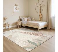 the carpet Jungle Kids Tapis pour Chambre d'enfant, Tapis pour Enfant, Effet 3D, Facile à Entretenir, résistant, Girafe, 80 x 150 cm