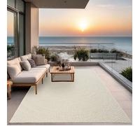 the carpet Kansas Tapis d'intérieur et d'extérieur de aspect jute, résistant aux intempéries, Crème, 120 x 170 cm (5004)