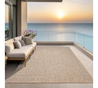Tapis extérieur en aspect jute - THE CARPET - 160x230 - Résistant UV - Motif arc-en-ciel (5006)