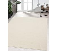 the carpet Marley, Tapis Élégant de Designer, Tapis de Salon, À Poils Courts, Doux, Facile d'entretien, Élégant, Uni, Crème, 60 x 110 cm