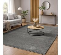 the carpet Marley, Tapis Élégant de Designer, Tapis de Salon, À Poils Courts, Doux, Facile d'entretien, Élégant, Uni, Anthracite, 160 x 230 cm