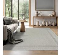 the carpet Mistra - Tapis d’intérieur Moderne, Durable et Facile à Nettoyer, idéal pour Salon, Cuisine ou Salle à Manger, utilisable Aussi en extérieur, Gris Bordure, 200 x 280 cm