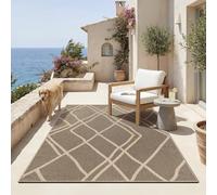 the carpet Mistra - Tapis d’intérieur Moderne, Durable et Facile à Nettoyer, idéal pour Salon, Cuisine ou Salle à Manger, utilisable Aussi en extérieur, Marron 120 cm Rond
