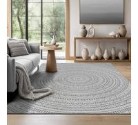 the carpet Mistra - Tapis d’intérieur Moderne, Durable et Facile à Nettoyer, idéal pour Salon, Cuisine ou Salle à Manger, utilisable Aussi en extérieur, Anthracite Mandala, 140 x 200 cm