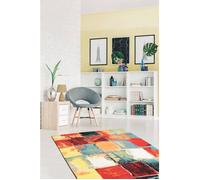 the carpet Monde Deluxe Tapis de Salon à Poils Courts, Multicolore, 200 x 290 cm, D40