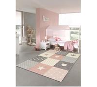 the carpet Monde Kids - Tapis enfant moderne, velours doux, facile d’entretien, couleurs durables, Rose, 120 x 170 cm, D42