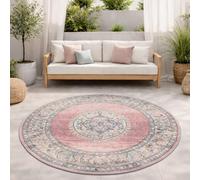 Tapis extérieur rond - The Carpet Palma - Rose 120x120 - Polypropylène - Intérieur/Extérieur