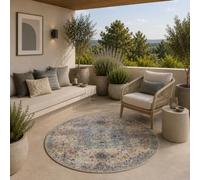 Tapis extérieur rond - The Carpet Palma - 120x120 cm - Polypropylène - Design oriental