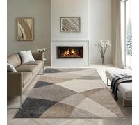 Tapis moderne - The Carpet PEARL - Motif vagues - Beige 160x220 - Synthétique