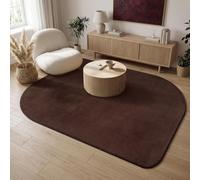 the carpet Relax Shape - Tapis en Fausse Fourrure, Moelleux, avec Dessous antidérapant, Lavable, Super Doux, Marron, 160 x 220 cm