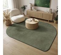 the carpet Relax Shape - Tapis en Fausse Fourrure, Moelleux, avec Dessous antidérapant, Lavable, Super Doux, Vert, 120 x 160 cm
