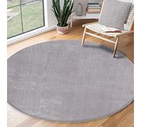 Tapis Rond - THE CARPET - Relax - Gris - Antidérapant - Lavable