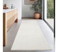 the carpet Relax - Tapis Moderne Moelleux à Poils Courts, antidérapant, Lavable Jusqu’à 30°C, Super Doux, Aspect Fourrure, pour Salon et Chambre, décoratif, Créme, 80 x 300 cm
