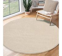 the carpet Relax - Tapis Moderne Moelleux à Poils Courts, antidérapant, Lavable Jusqu’à 30°C, Super Doux, Aspect Fourrure, pour Salon et Chambre, décoratif, Beige, 120 cm Rond