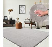 the carpet Relax - Tapis Moderne Moelleux à Poils Courts, antidérapant, Lavable Jusqu’à 30°C, Super Doux, Aspect Fourrure, pour Salon et Chambre, décoratif, Sable, 240 x 340 cm