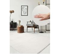 the carpet Relax tapis moelleux à poils courts, dessous antidérapant, lavable à 30 degrés, super soft, Creme, 140 x 200 cm