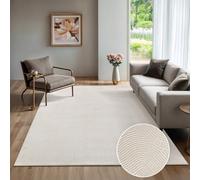 the carpet Rio - Tapis Salon Moderne et Doux avec Un Dos antidérapant et Une Apparence en 3D, Surface Moelleuse, Facile à Entretenir et résistant, crème, 200 x 280 cm