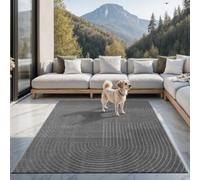 the carpet Santo Plus Tapis moderne pour salon, chambre à coucher, anthracite, style bohème, 240 x 340 cm, en polypropylène