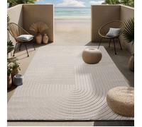 the carpet Santo Plus - Tapis moderne premium salon/chambre, design bohème, Crème, 200 x 280 cm, D51