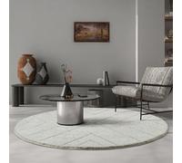 Tapis Shaggy Rond - THE CARPET - Bahar - Crème - 120 cm - Doux et Insonorisé