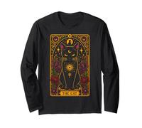 The Cat Tarot Gothique Occulte Rose Crânes Lune Femmes Filles Manche Longue