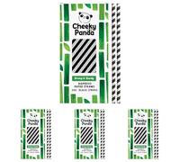The Cheeky Panda Pailles Carton Jetables | Noir et Blanc | Lot de 1000 Paille Bambou