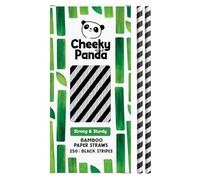 The Cheeky Panda Pailles Carton Jetables | Noir et Blanc | Lot de 250 Paille Bambou