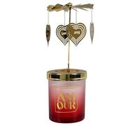 THE CONCEPT FACTORY Bougie Parfumée Carrousel Amour Design Unique Rouge | Cire végétale, bougie parfumée carrousel, design unique, parfum envoûtant, longue durée, rouge