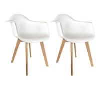 The Concept Factory Fauteuil Scandinave - Blanc (Lot de 2)