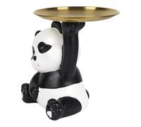 THE CONCEPT FACTORY - HD0524 Statue Panda Vide-Poche Kawaii - Décoration Pratique pour Rangements - Conçu pour Clés et Bijoux - Hauteur 18 cm - Couleur Noir Blanc Or