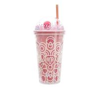 THE CONCEPT FACTORY - KA0803 - Gobelet de Transport Star Cup Heart 45 n Plastique Durable - Idéal pour Les Boissons à Emporter - avec Paille Colorée - Design Tendance - Couleur Rose Rouge