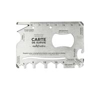 THE CONCEPT FACTORY Carte de Survie Multifonction Inox Argent