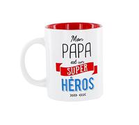 THE CONCEPT FACTORY Mug Papa M12 en Céramique 30 adeau Rouge | Céramique, mug Papa M12, 12x8,2x9,7 cm, 30 adeau fête des pères, rouge