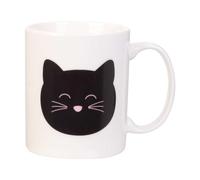 The Concept Factory Mug thermoréactif KA4188 Design chat, porcelaine 30 cl Noir/Rose