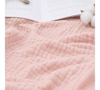The Couverture en mousseline 100 % mousseline de coton pour adulte, jeté de canapé, lit, voyage en avion, literie d'été en mousseline comme couverture douillette de canapé, jeté de canapé (rose, 230 x