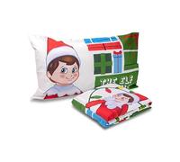 The Elf on The Shelf Parure de lit 1 Place, Drap Plat, Drap Plat, taie d'oreiller, 100% Coton, Noël, Produit Officiel