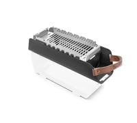 The Favilla FUMO Barbecue mobile au charbon de bois - Barbecue compact 2 en 1 avec grille en acier inoxydable & support de brochettes -Pour le camping, le balcon & le pique-nique, sac de transport inc