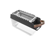 The Favilla FUMO Barbecue mobile au charbon de bois - Barbecue compact 2 en 1 avec grille en acier inoxydable & support de brochettes -Pour le camping, le balcon & le pique-nique, sac de transport inc
