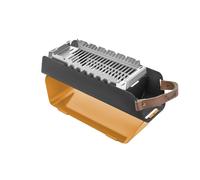 The Favilla FUMO Barbecue mobile au charbon de bois - Barbecue compact 2 en 1 avec grille en acier inoxydable & support de brochettes -Pour le camping, le balcon & le pique-nique, sac de transport inc