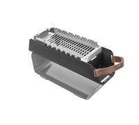 The Favilla FUMO Barbecue mobile au charbon de bois - Barbecue compact 2 en 1 avec grille en acier inoxydable & support de brochettes -Pour le camping, le balcon & le pique-nique, sac de transport inc